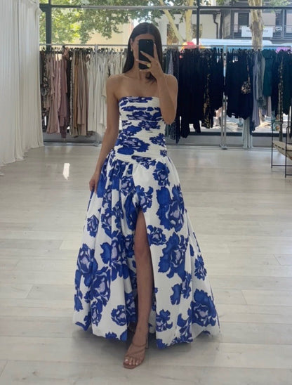 Robe maxi fleurie drapée femme – Allure romantique et élégante