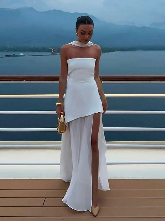 Enchanted Motion Long Dress for Women – Elegant High Slit for a Party Night