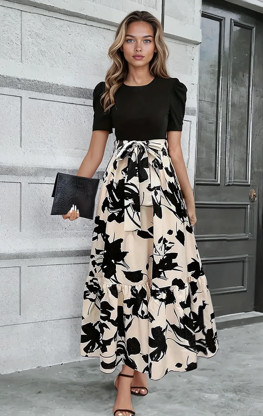 Long dress with bow belt for women – Elegant and modern style for parties