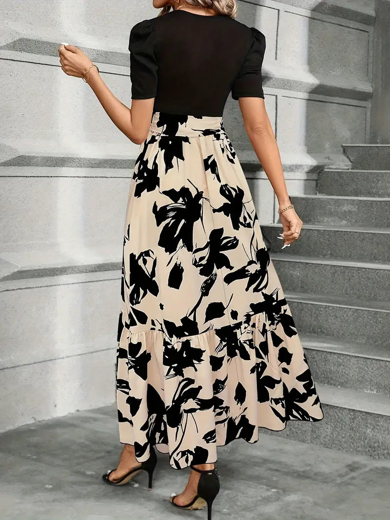Robe longue à ceinture nœud papillon pour femme – Style élégant et moderne pour les fêtes