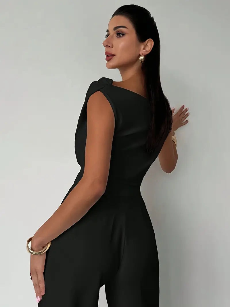Top à épaules drapées pour femme – Style moderne, élégant et décontracté
