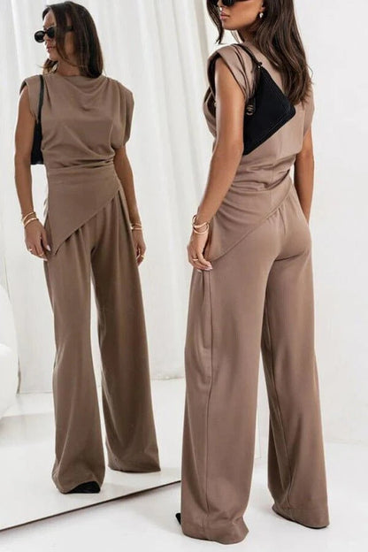 Ensemble deux pièces drapé pour femme – Allure élégante et raffinée, style idéal pour les fêtes