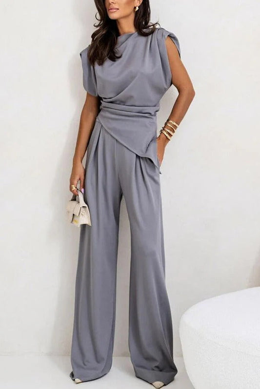 Two-piece draped set for women – Elegant and refined allure, ideal style for parties