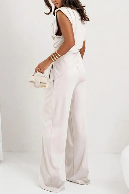 Ensemble deux pièces drapé pour femme – Allure élégante et raffinée, style idéal pour les fêtes