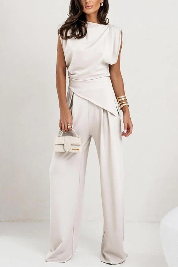 Ensemble deux pièces drapé pour femme – Allure élégante et raffinée, style idéal pour les fêtes