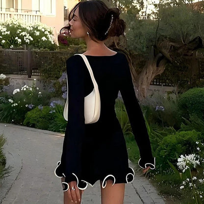 Robe mini élégante à volants pour femme – Style fluide et stylé pour les fêtes