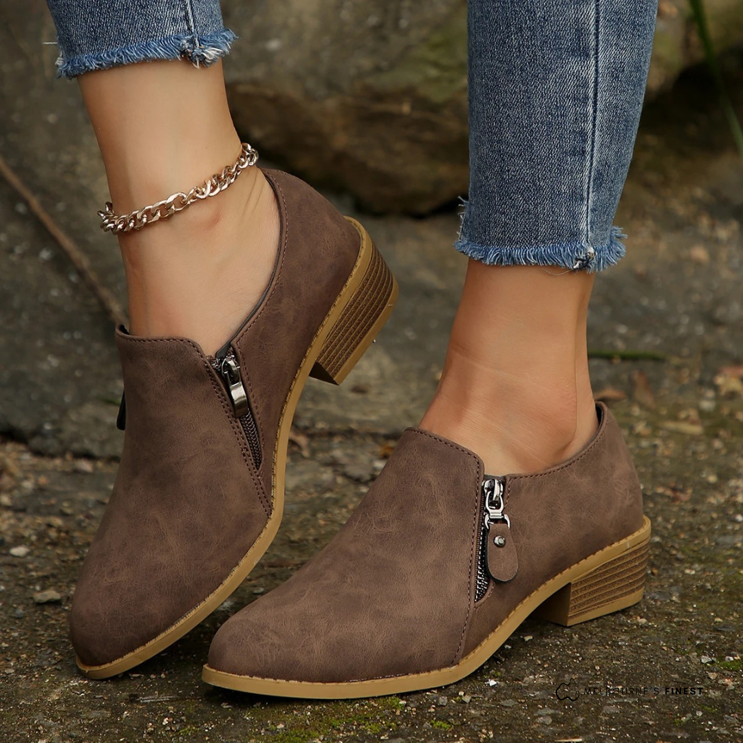 Botines para mujer Orthoflex con cierre de cremallera: estilo cómodo y sujeción para el día a día