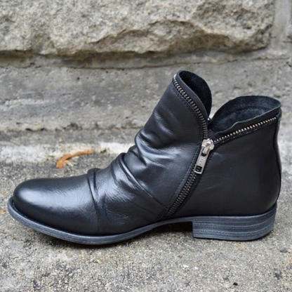 Bottines orthopédiques en cuir à fermeture éclair pour femme – Chaussures confortables et élégantes