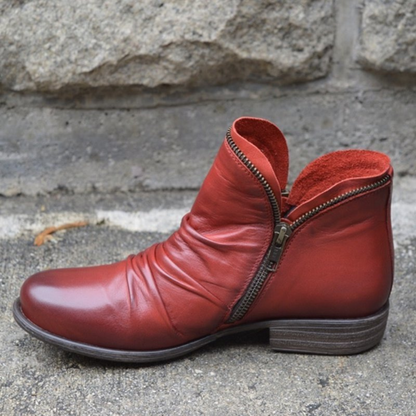 Bottines orthopédiques en cuir à fermeture éclair pour femme – Chaussures confortables et élégantes