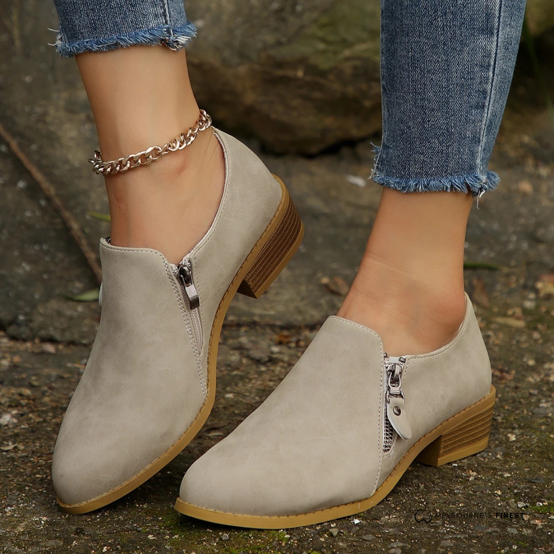 Botines para mujer Orthoflex con cierre de cremallera: estilo cómodo y sujeción para el día a día