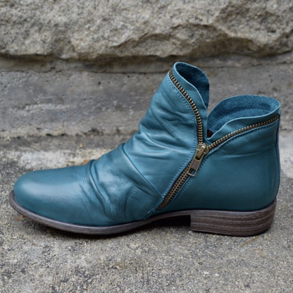 Bottines orthopédiques en cuir à fermeture éclair pour femme – Chaussures confortables et élégantes