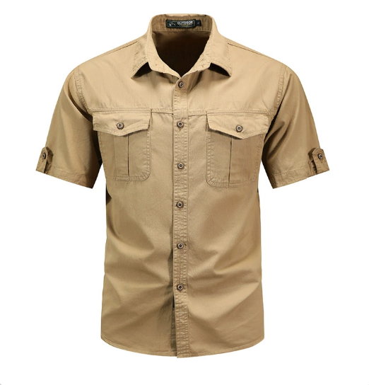 Chemise Cargo Utilitaire Premium Homme – Chemise Courte en Coton