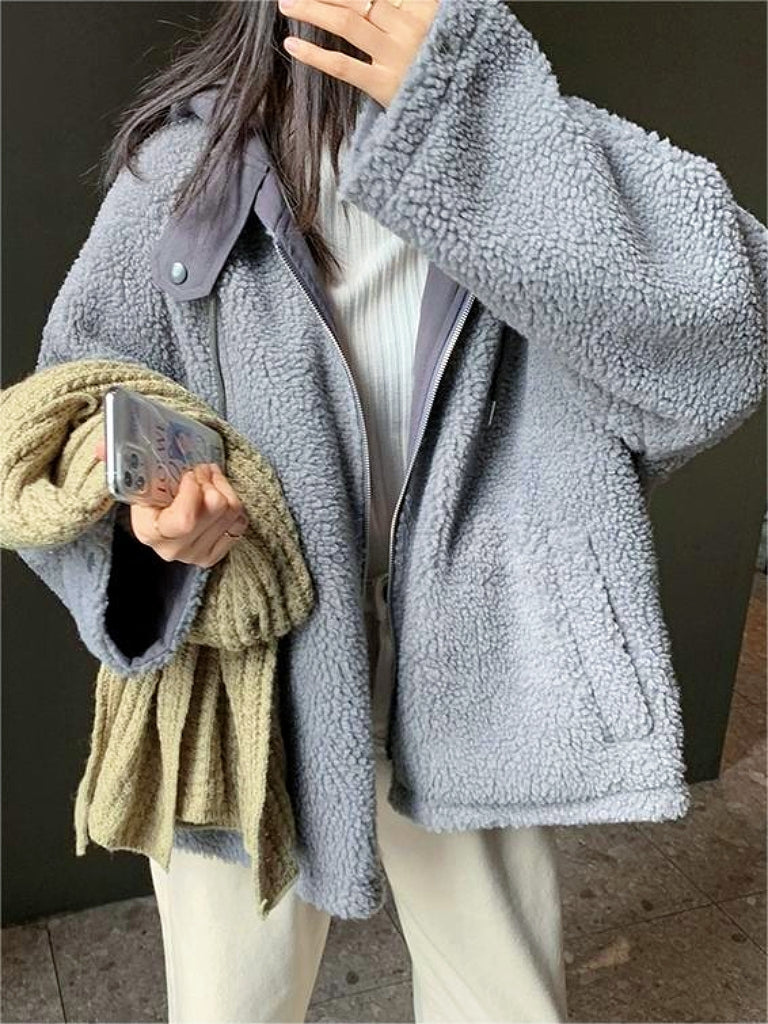 Parka réversible en polaire pour femme – Vêtement d’hiver chaud