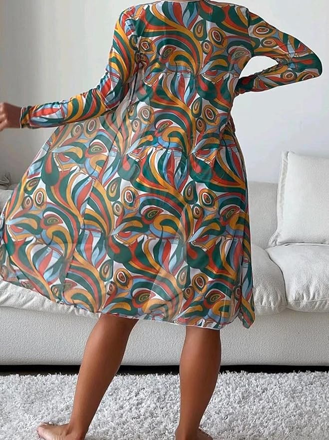 Maillot de bain femme trois pieces avec couvre-maillot imprime - Tendance et estival