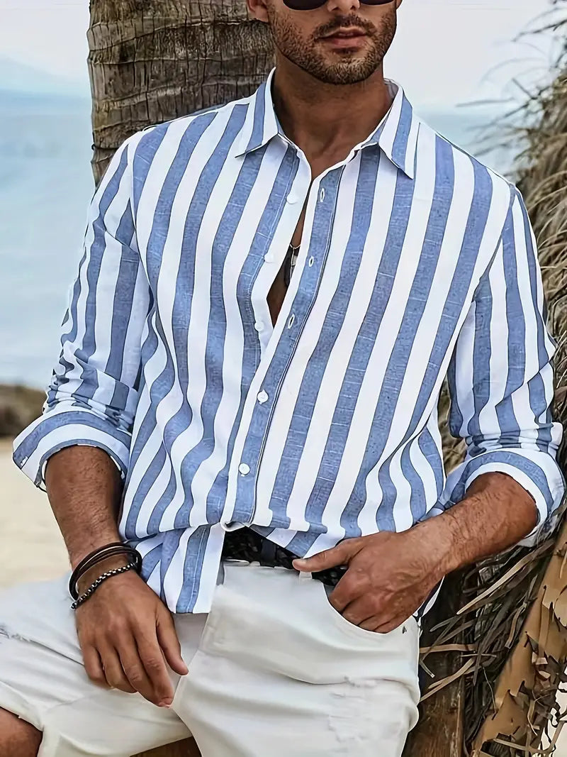 Casual striped men's shirt - Light and versatile