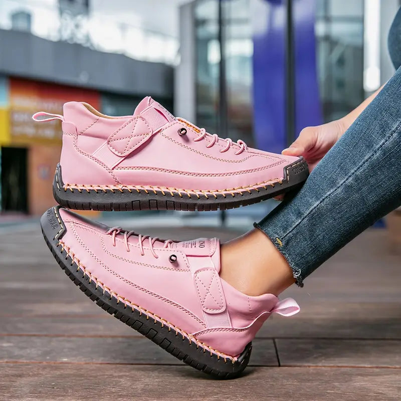 Baskets Chic à Lacets Femme – Chaussures Confortables à Semelle Caoutchouc Élégantes
