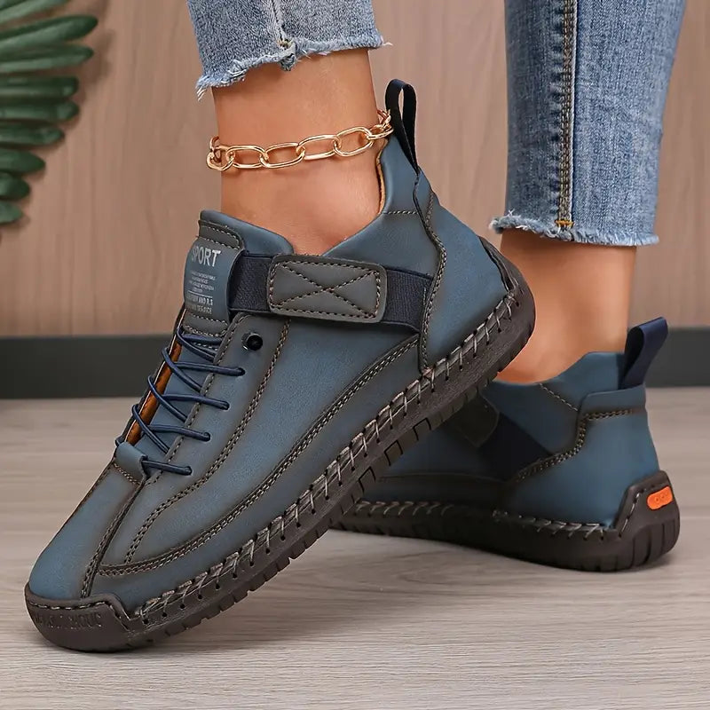 Baskets Chic à Lacets Femme – Chaussures Confortables à Semelle Caoutchouc Élégantes
