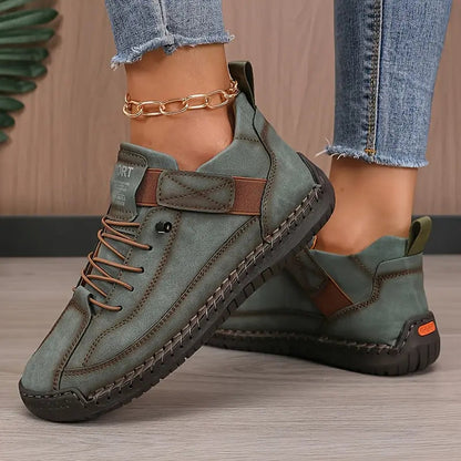 Baskets Chic à Lacets Femme – Chaussures Confortables à Semelle Caoutchouc Élégantes