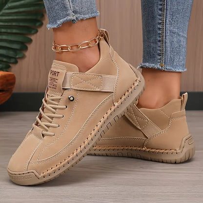 Baskets Chic à Lacets Femme – Chaussures Confortables à Semelle Caoutchouc Élégantes