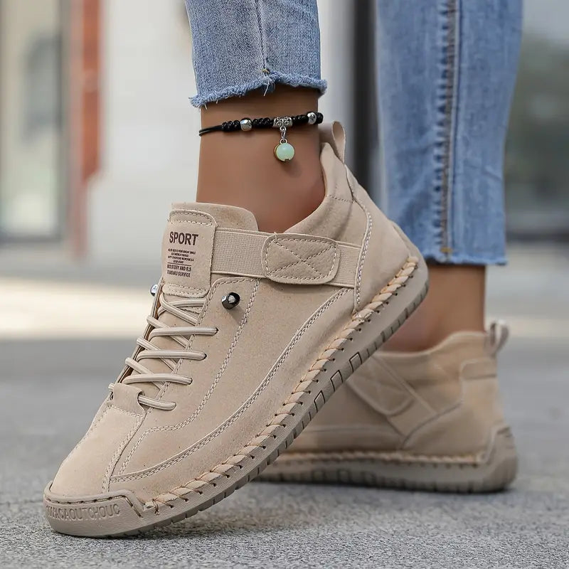 Baskets Chic à Lacets Femme – Chaussures Confortables à Semelle Caoutchouc Élégantes