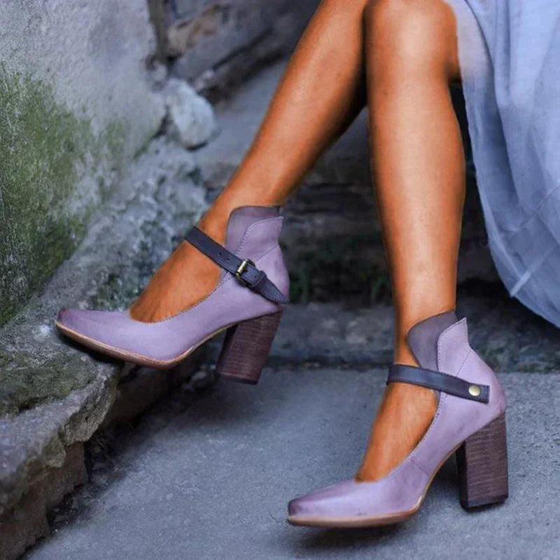 Chaussure Talon Bloc Boucle Confortable Élégante Femmes – Confiance, Stabilité