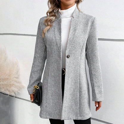 Veste Grise Élégante Premium pour Femme – Coupe Ajustée