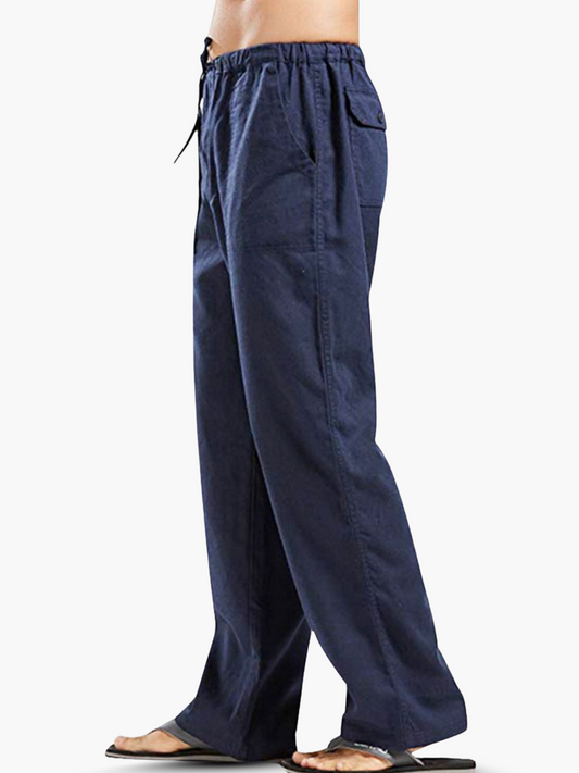 Men's Cotton-Linen Drawstring Pants – Lightweight Casual Comfort
