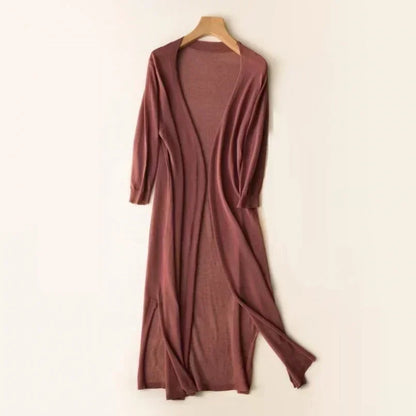 Gilet long pour femme – Élégant cardigan léger pour un look stylé et aéré