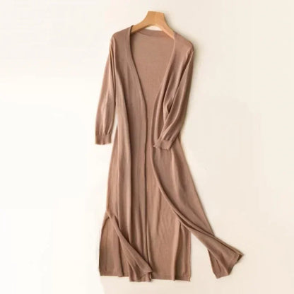 Gilet long pour femme – Élégant cardigan léger pour un look stylé et aéré