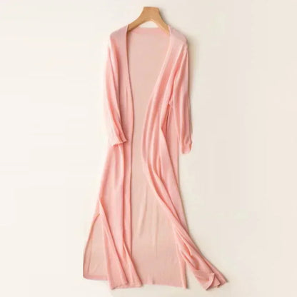 Gilet long pour femme – Élégant cardigan léger pour un look stylé et aéré