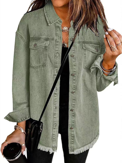 Veste en jean classique pour femme – Un modèle intemporel et décontracté, à boutons, idéal pour les superpositions au quotidien