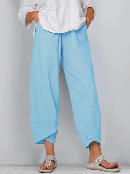 Pantalon trois-quarts décontracté pour femme – Pantalon d'été ample