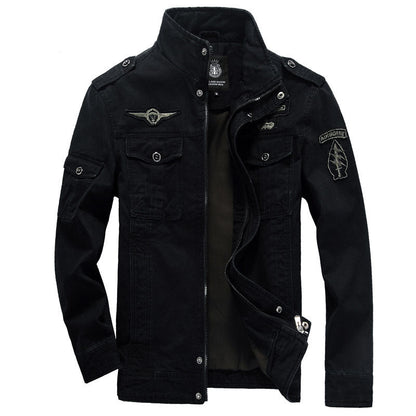 Veste Cargo Homme Stylée – Col Montant et Poches Style Militaire
