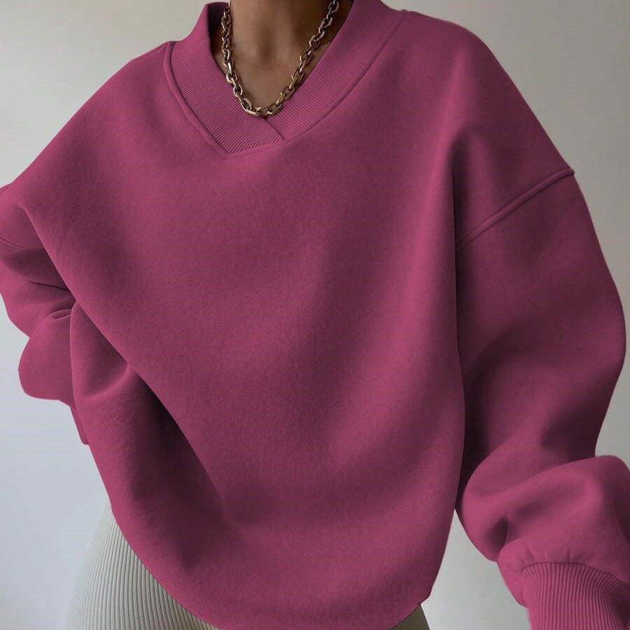 Pull Femme à Col Rond Manches Longues Couleur Unie