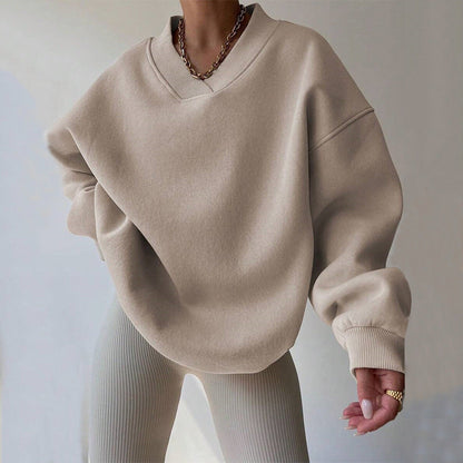 Pull Femme à Col Rond Manches Longues Couleur Unie