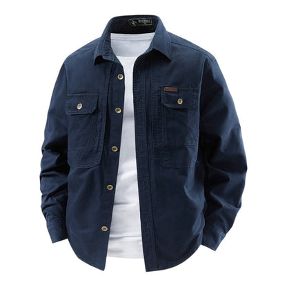Chemise Utility Homme Premium à Manches Longues – Style Décontracté Travail