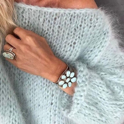Pull Fluffy Élégant pour Femmes – Pull Oversize à Manches Longues Doux