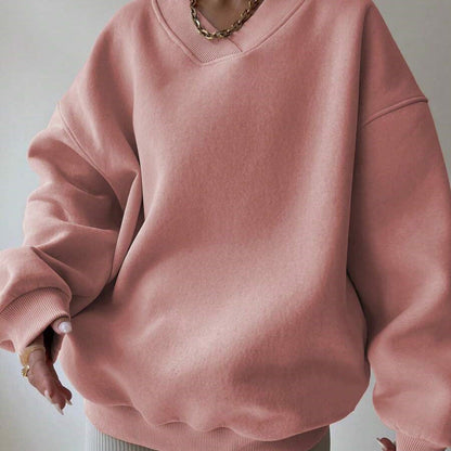 Pull Femme à Col Rond Manches Longues Couleur Unie
