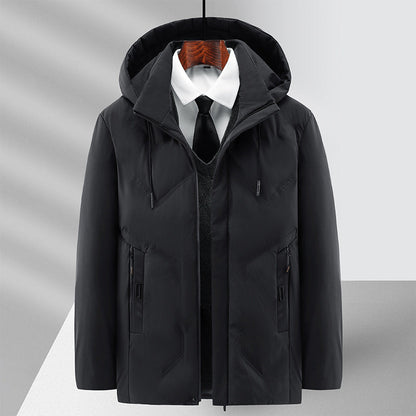 Veste Hivernale Premium à Capuche pour Homme – Manteau Zippé Ample Doublé Polaire