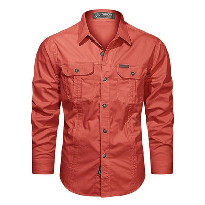 Chemise d'extérieur pour homme – Chemise boutonnée résistante et élégante avec poches poitrine