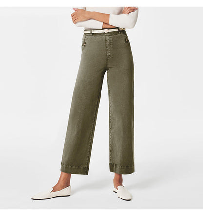 Pantalon Femme Taille Haute à Jambes Larges – Coupe Élégante et Confortable