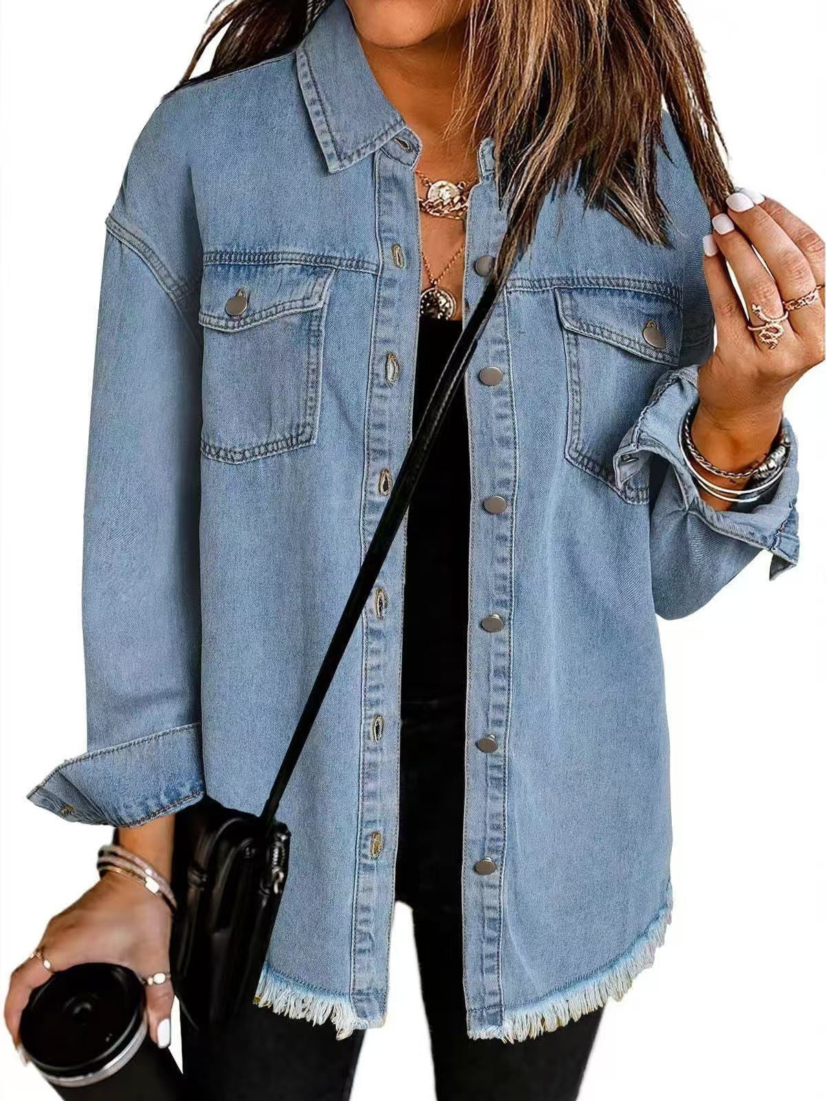 Veste en jean classique pour femme – Un modèle intemporel et décontracté, à boutons, idéal pour les superpositions au quotidien