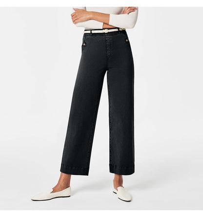 Pantalon Femme Taille Haute à Jambes Larges – Coupe Élégante et Confortable