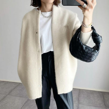 Cardigan Long Boutonné Élégant pour Femme – Pull Confortable à Col Rond