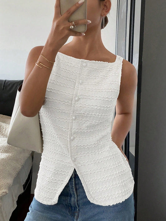 Gilet sans manches femme à boutons – Coupe élégante et chic