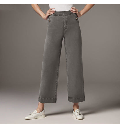 Pantalon Femme Taille Haute à Jambes Larges – Coupe Élégante et Confortable