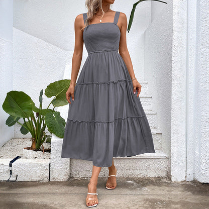 Robe d’été dos nu à volants – Robe femme fluide style vintage