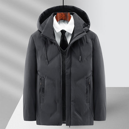 Veste Hivernale Premium à Capuche pour Homme – Manteau Zippé Ample Doublé Polaire