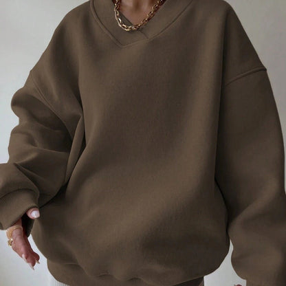 Pull Femme à Col Rond Manches Longues Couleur Unie