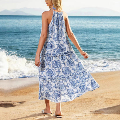 Robe bohème femme midi – Robe imprimée fluide au style boho chic pour l'été